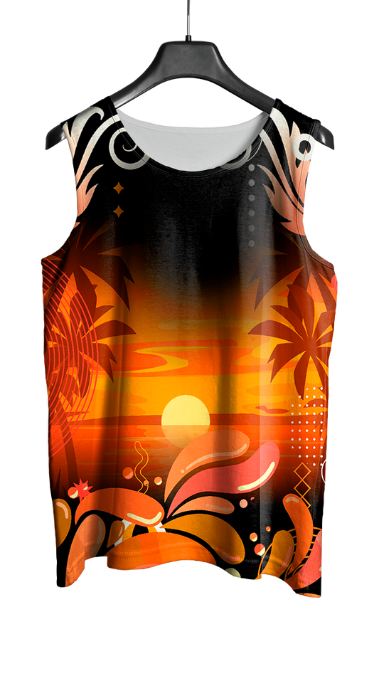 Mockup frente do abada Carnaval 2026 Por do Sol com design vetorizado vibrante