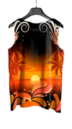 Mockup costas do abada Carnaval 2026 Por do Sol com arte vetorizada profissional