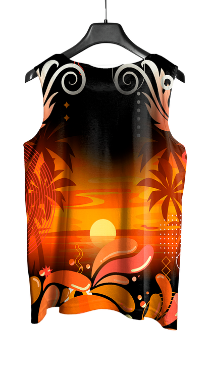 Mockup costas do abada Carnaval 2026 Por do Sol com arte vetorizada profissional