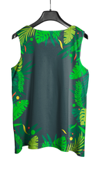 Arte Vetor Abadá Carnaval 2026 Fundo Verde e Folhas Verdes - Mockup Costas
