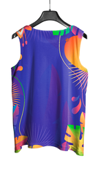 Arte Vetor Abadá Carnaval 2026 Roxo com Flores Coloridas - Mockup COstas