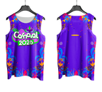 Mockup frente e costas do abada Carnaval 2026 Máscaras e Flores em fundo transparente.