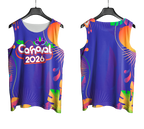 Arte Vetor Abadá Carnaval 2026 Roxo com Flores Coloridas - Mockup Frente e Costas com Fundo Transparente
