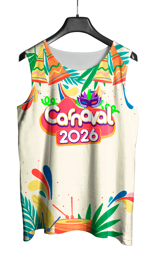 Arte Vetor Abadá Carnaval 2026 Instrumentos Musicais - Mockup Frente
