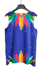 Arte Vetor Abadá Carnaval 2026 Azul com Fundo Colorido - Mockup Costas