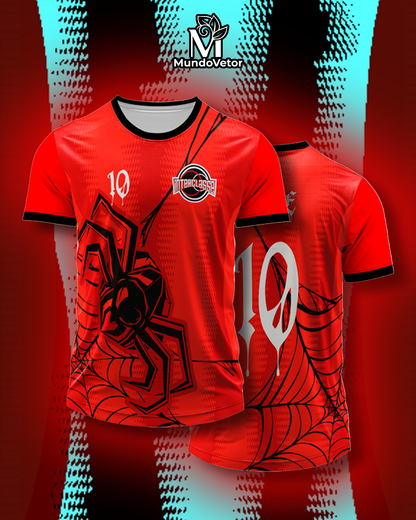 Mockup da frente e costas com fundo estilizado – Arte Vetor Camisa Interclasse Aranha E Teia