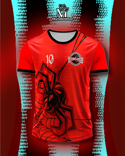 Mockup da frente com fundo estilizado – Arte Vetor Camisa Interclasse Aranha E Teia