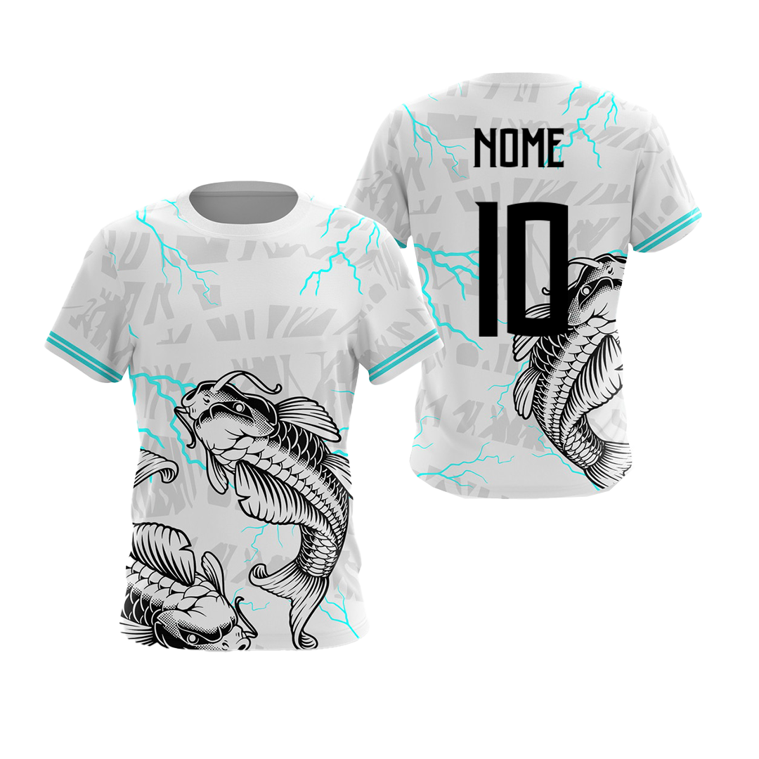 Mockup frente e costas da camisa Arte Vetor Camisa Interclasse Carpa Mitica