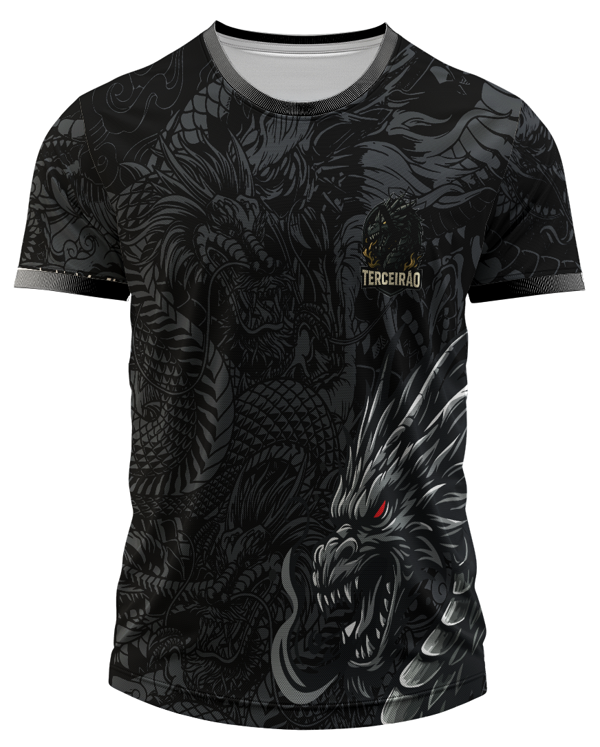 Mockup frente da camisa Arte Vetor Camisa Interclasse Dragao Dark
