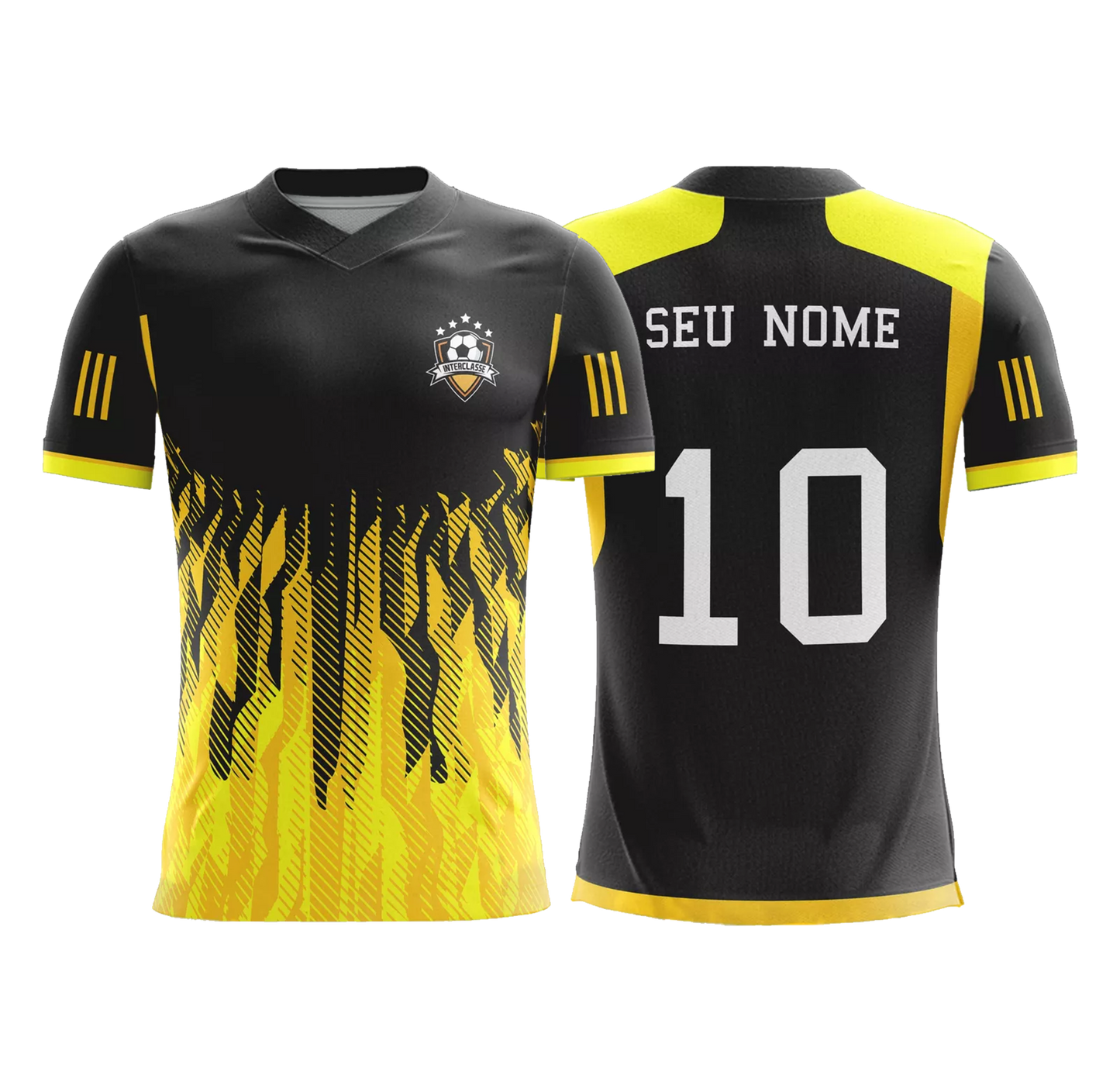 Mockup frente e costas da camisa Arte Vetor Camisa Interclasse Linhas