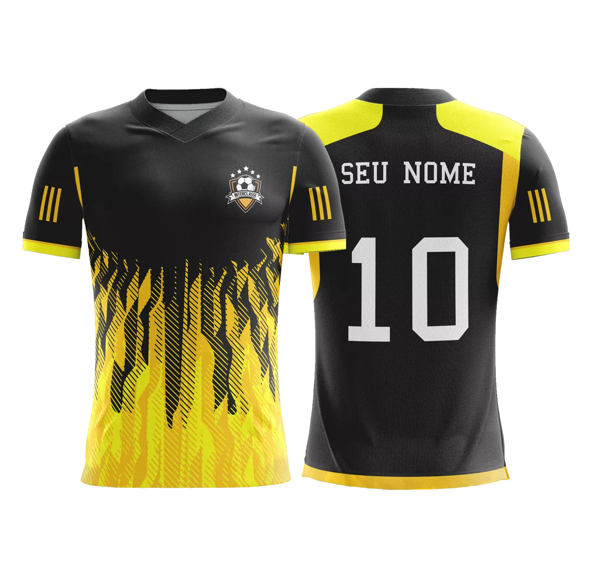 Mockup frente e costas da camisa Arte Vetor Camisa Interclasse Linhas