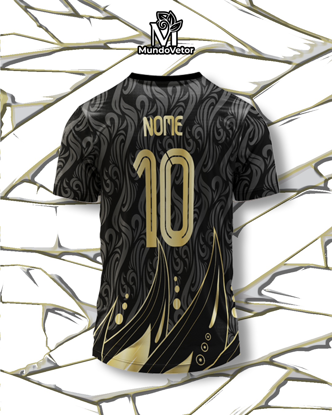 Mockup das costas com fundo estilizado – Arte Vetor Camisa Interclasse Lobo Noturno
