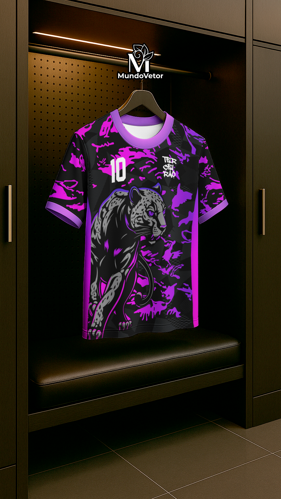 Mockup realista 3d frente da camisa Arte Vetor Camisa Interclasse Pantera 