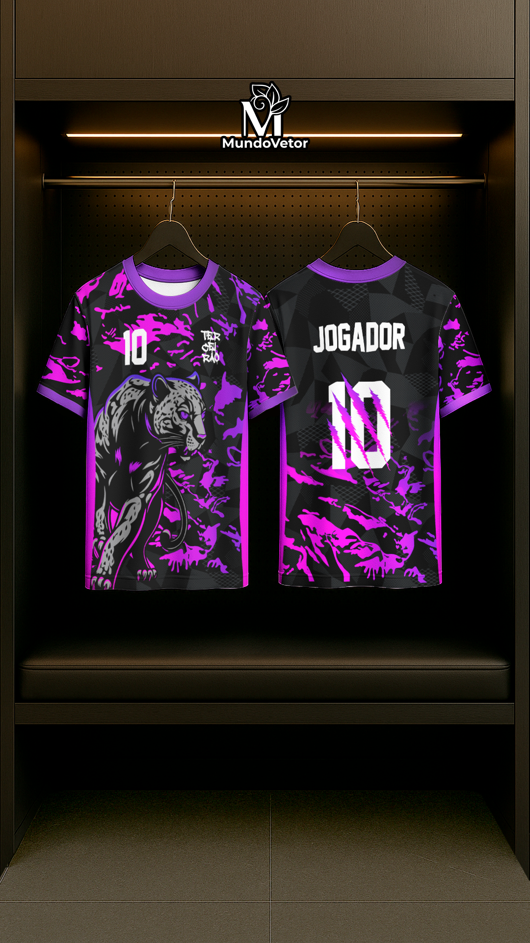 Mockup realista 3d frente e costas da camisa Arte Vetor Camisa Interclasse Pantera 