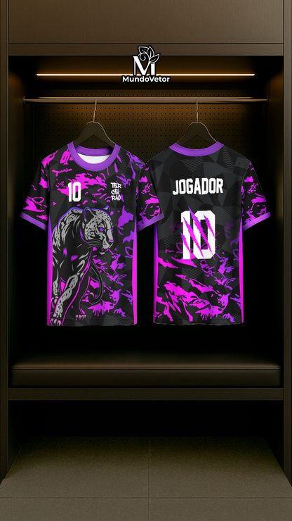 Mockup realista 3d frente e costas da camisa Arte Vetor Camisa Interclasse Pantera 