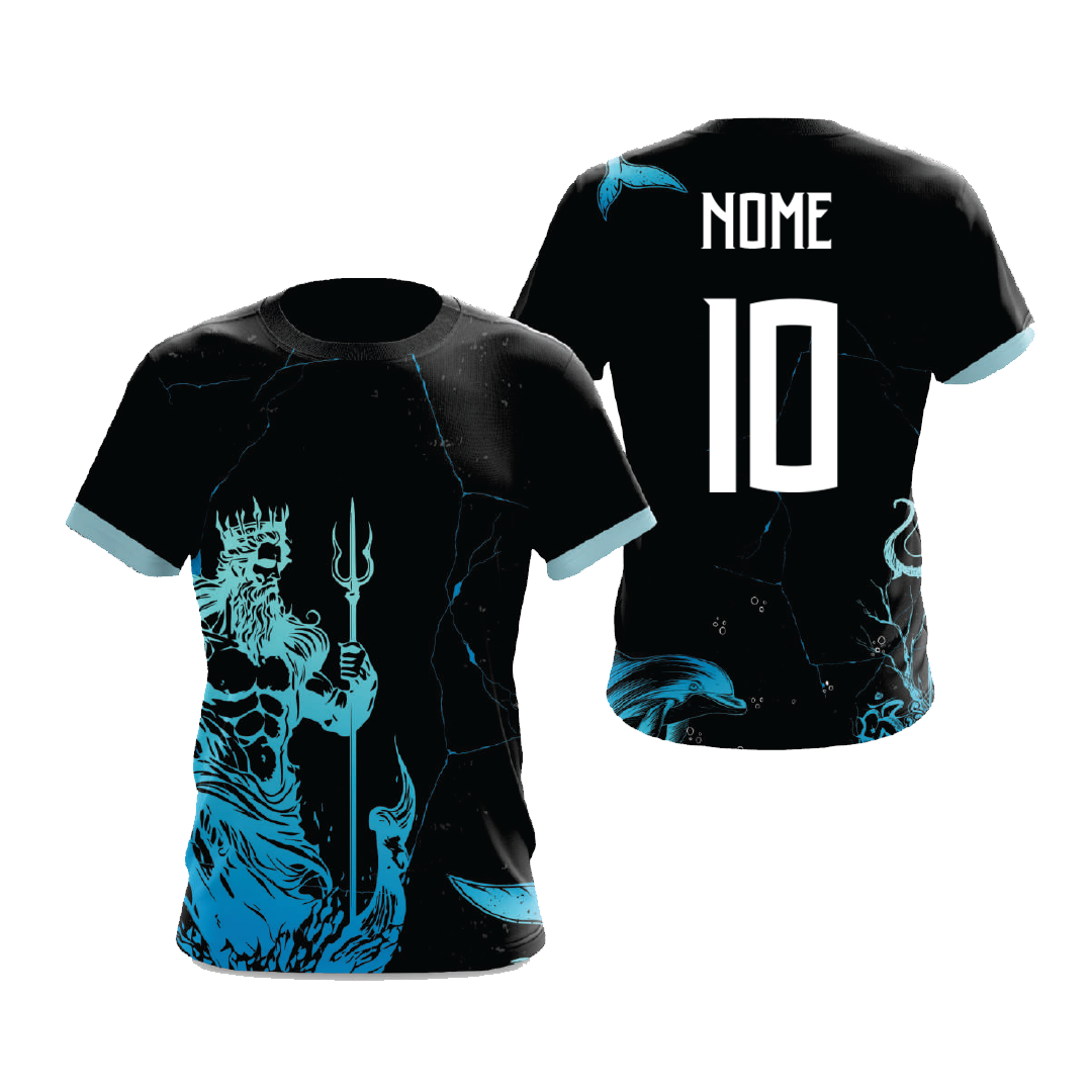 Mockup frente e costas da camisa Arte Vetor Camisa Interclasse Poseidon Majestoso