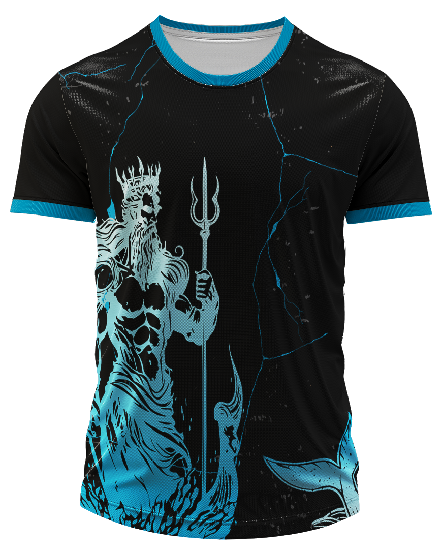 Mockup frente da camisa Arte Vetor Camisa Interclasse Poseidon Majestoso