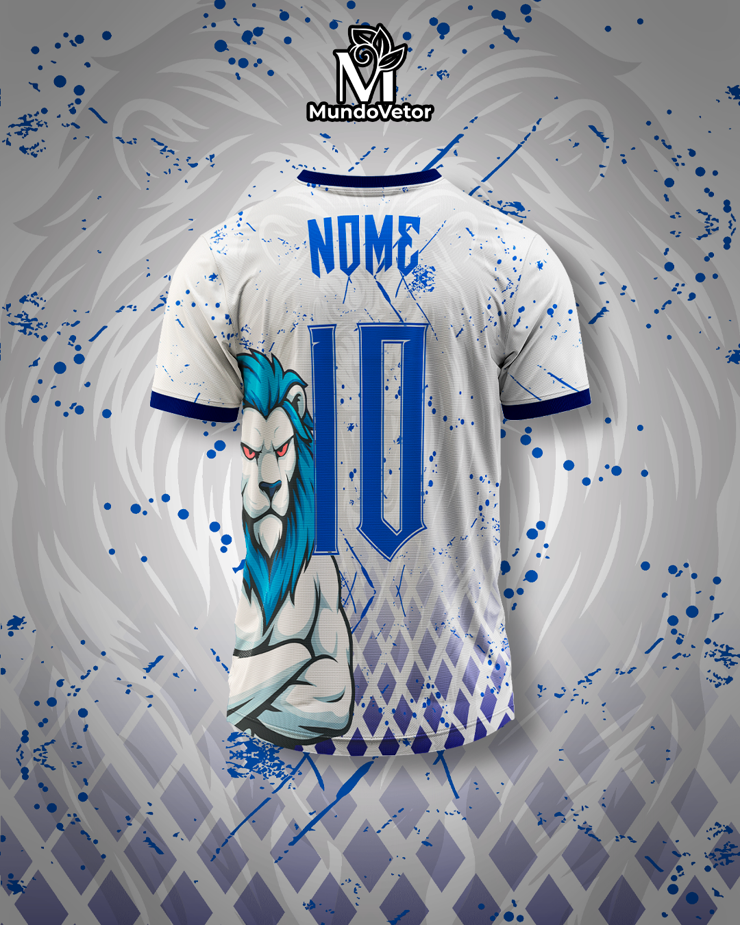 Mockup das costas com fundo estilizado – Arte Vetor Camisa Interclasse Terceirao Leao Rei Da Selva