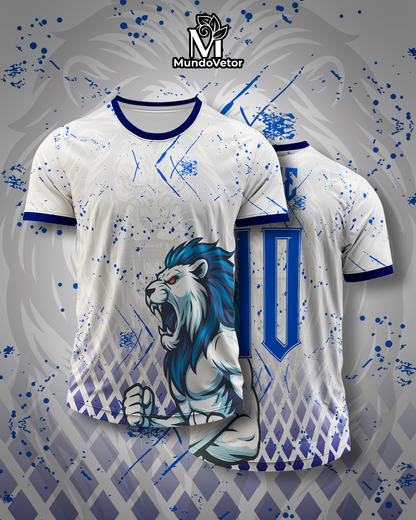 Mockup frente e costas da camisa Arte Vetor Camisa Interclasse Terceirao Leao Rei Da Selva