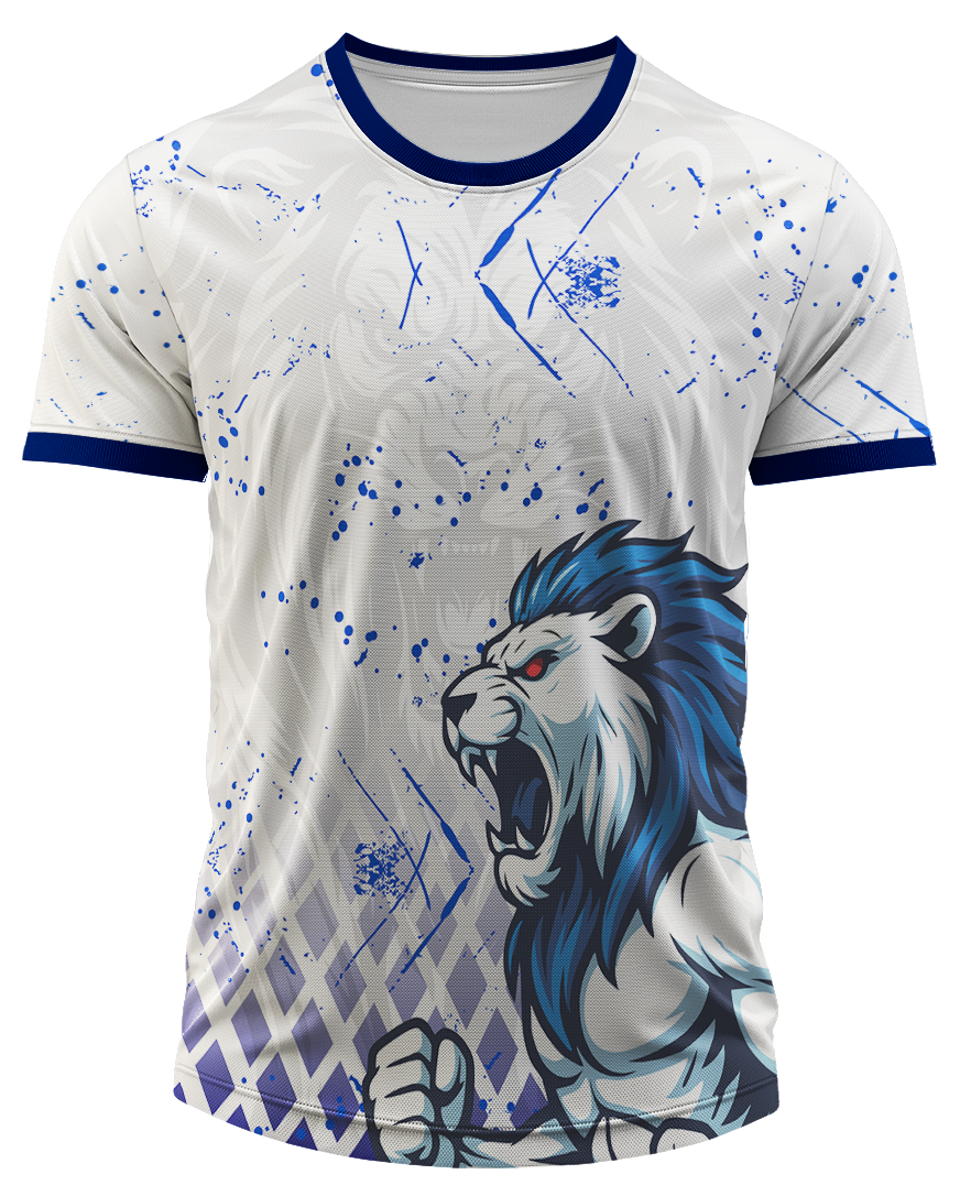 Mockup frente da camisa Arte Vetor Camisa Interclasse Terceirao Leao Rei Da Selva