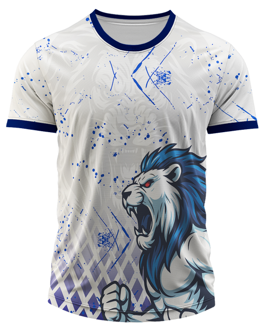 Mockup frente da camisa Arte Vetor Camisa Interclasse Terceirao Leao Rei Da Selva