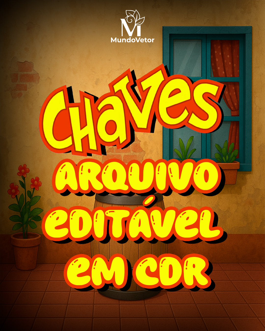 Mockup da frente com fundo estilizado Arte Vetor Camisa Terceirao Chaves Vibe