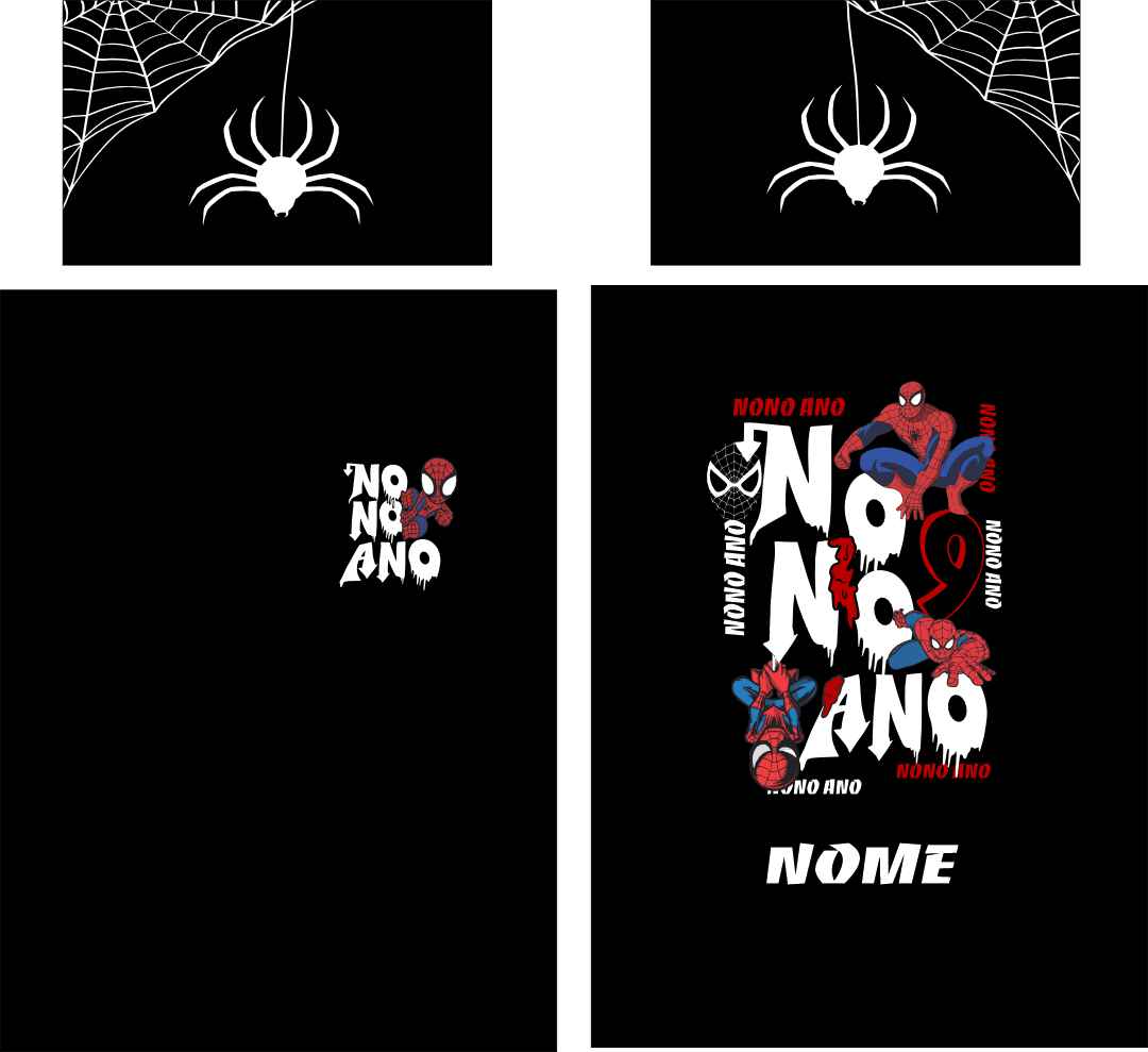 Arte Digital Camisa Nono Ano Homem Aranha