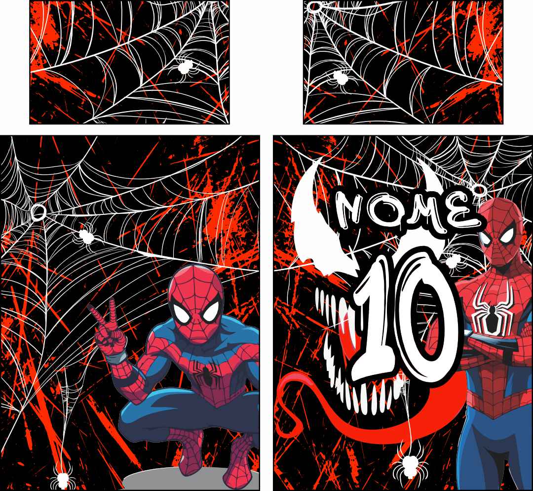 Arte Vetor Camisa Interclasse Homem Aranha E Venom
