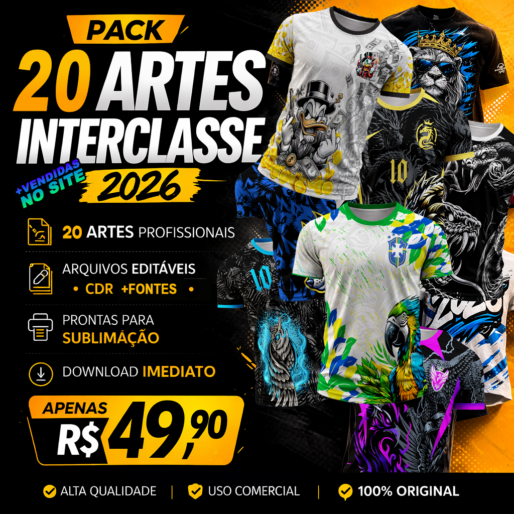 arte vetor camisa pack interclasse terceirao estampas pacote