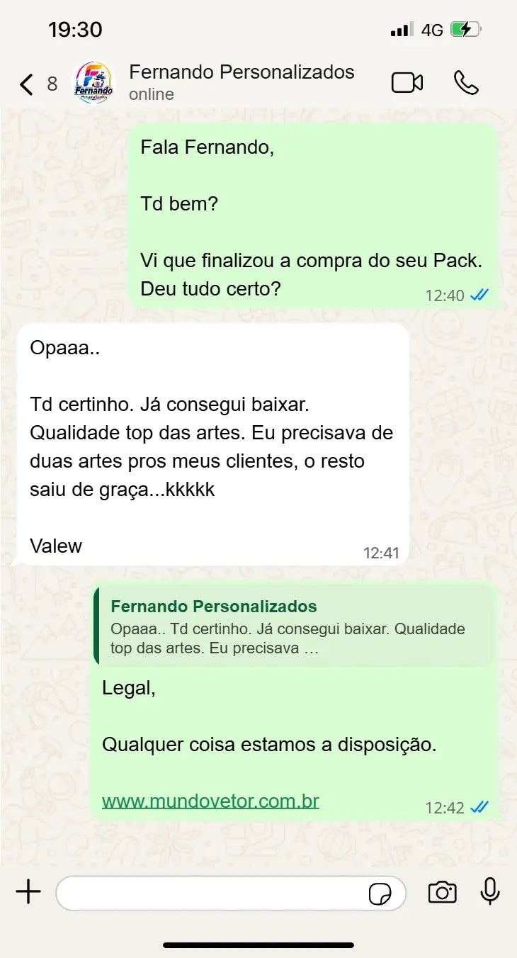 Depoimento real de cliente MundoVetor