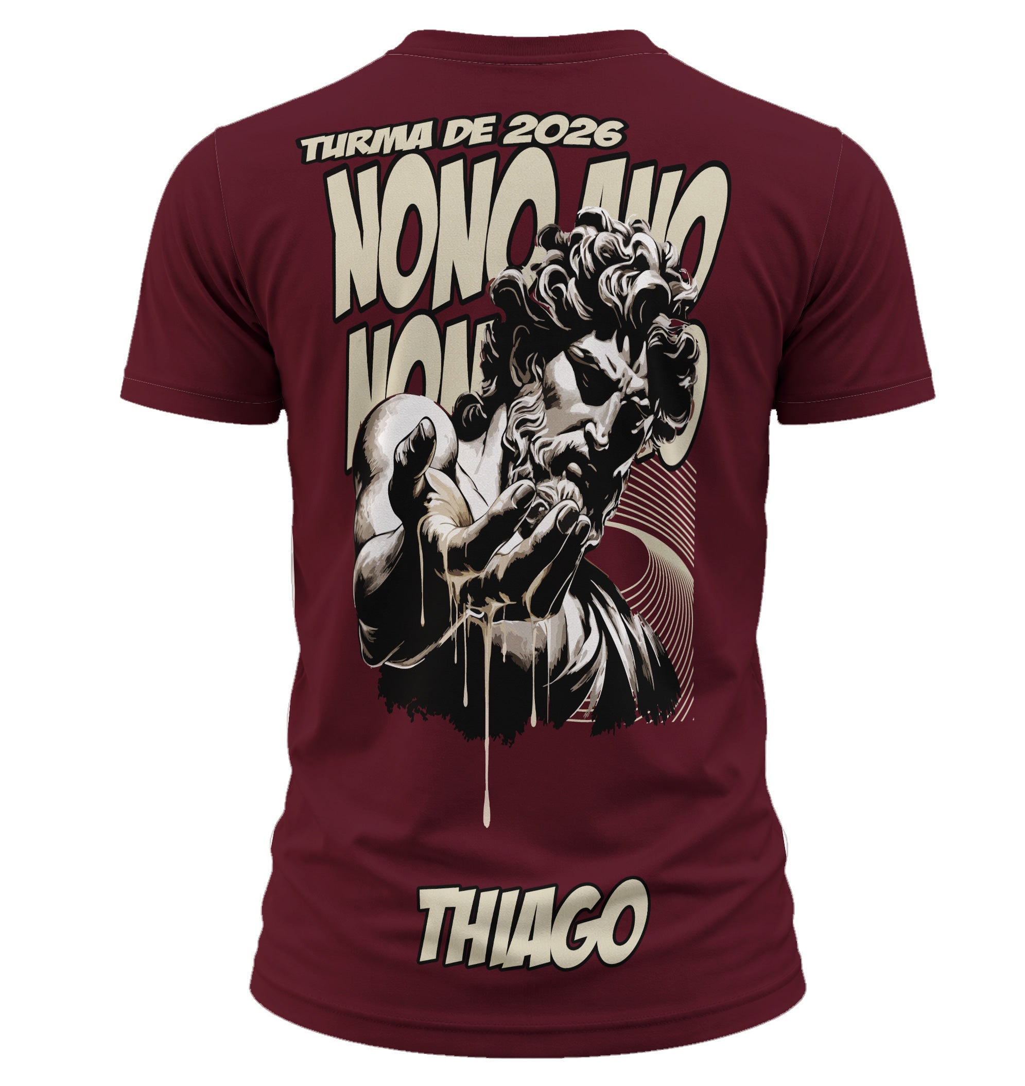 arte digital vetor estampa camisa nono ano estatua