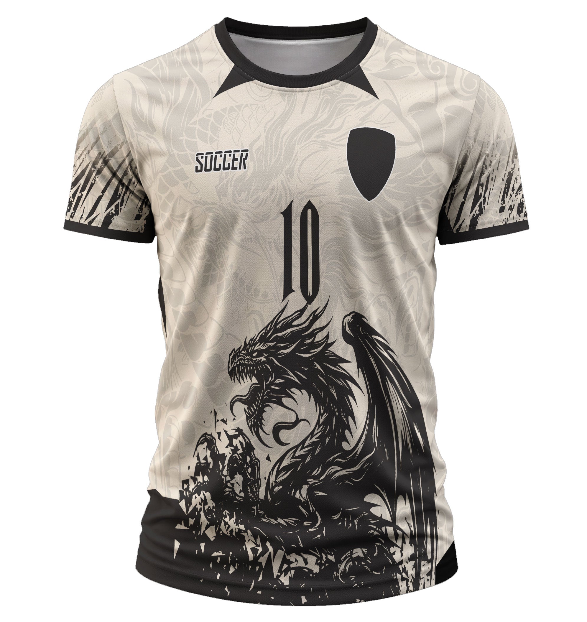 mockup 3d camiseta arte vetor estampa dragão negro frente