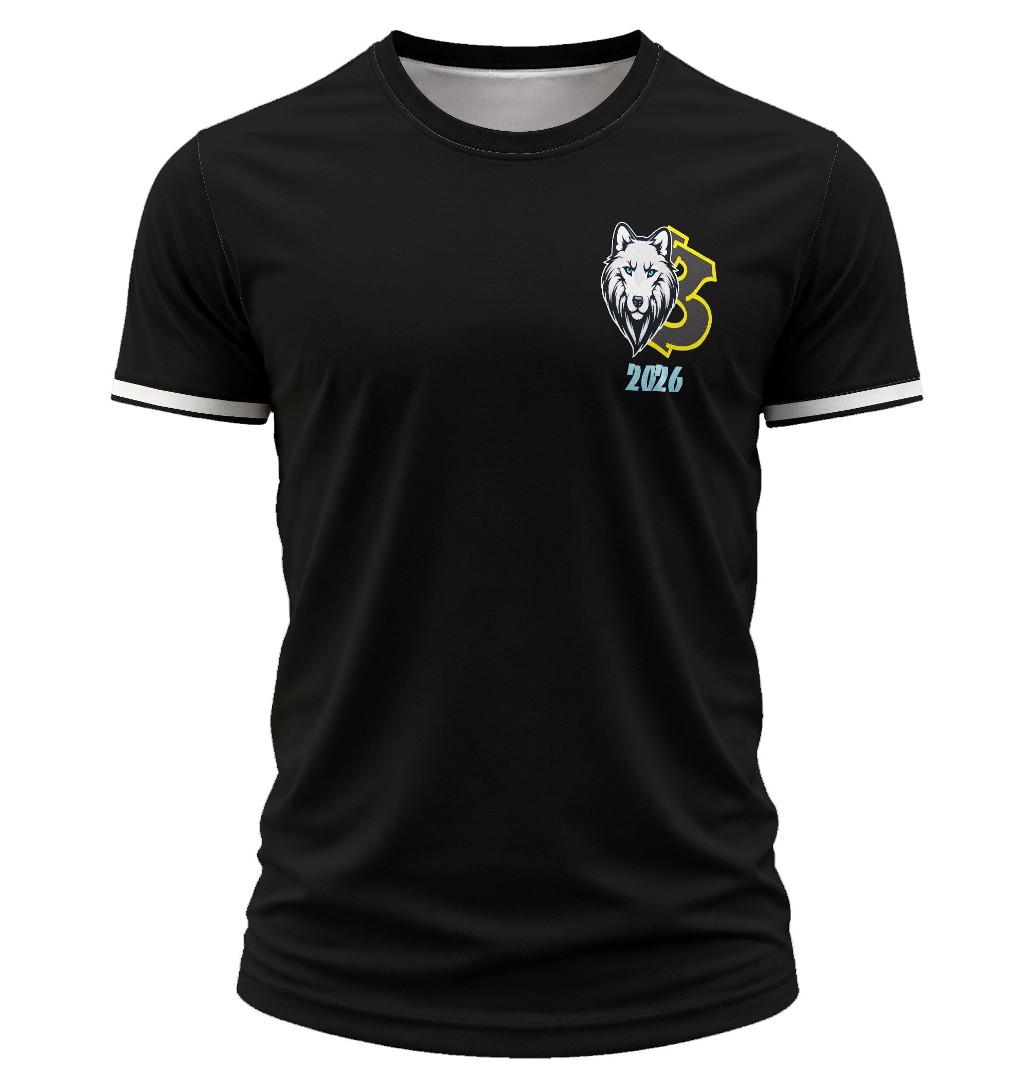Camiseta unissex preta com logo no peito e estampa grande nas costas mostrando um lobo em estilo graffiti, perfeita para quem quer estilo único e marcante no visual.