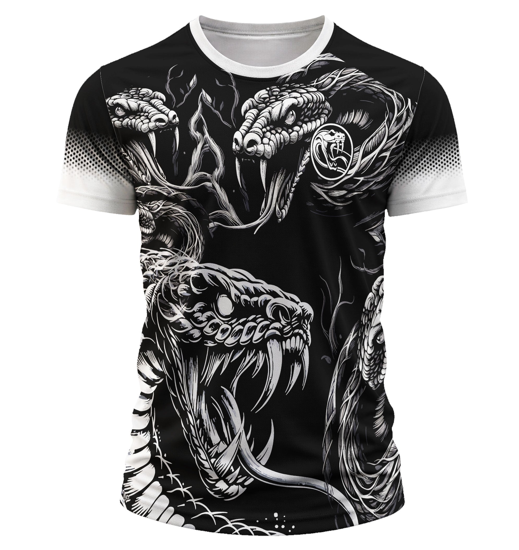 mockup 3d frente arte digital camisa vetor cobra anaconda