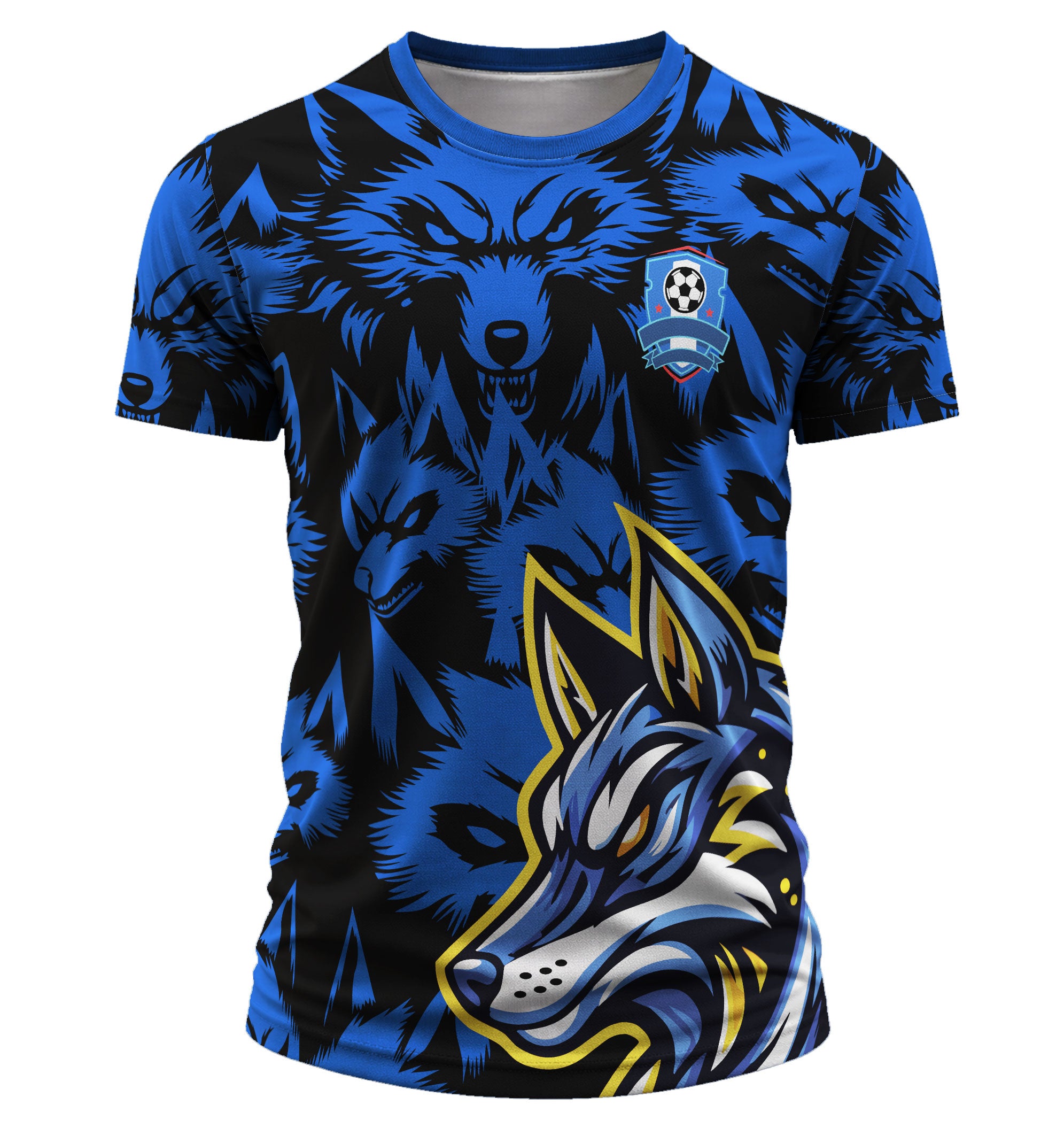 mockup 3d camiseta manga curta frente lobo noturno 2026