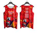 Arte Vetor Abadá Carnaval 2026 Arara Vermelha - Mockup Frente e Costas com Fundo Transparente