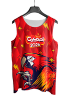 Arte Vetor Abadá Carnaval 2026 Arara Vermelha - Mockup Frente