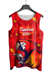 Arte Vetor Abadá Carnaval 2026 Arara Vermelha - Mockup Frente