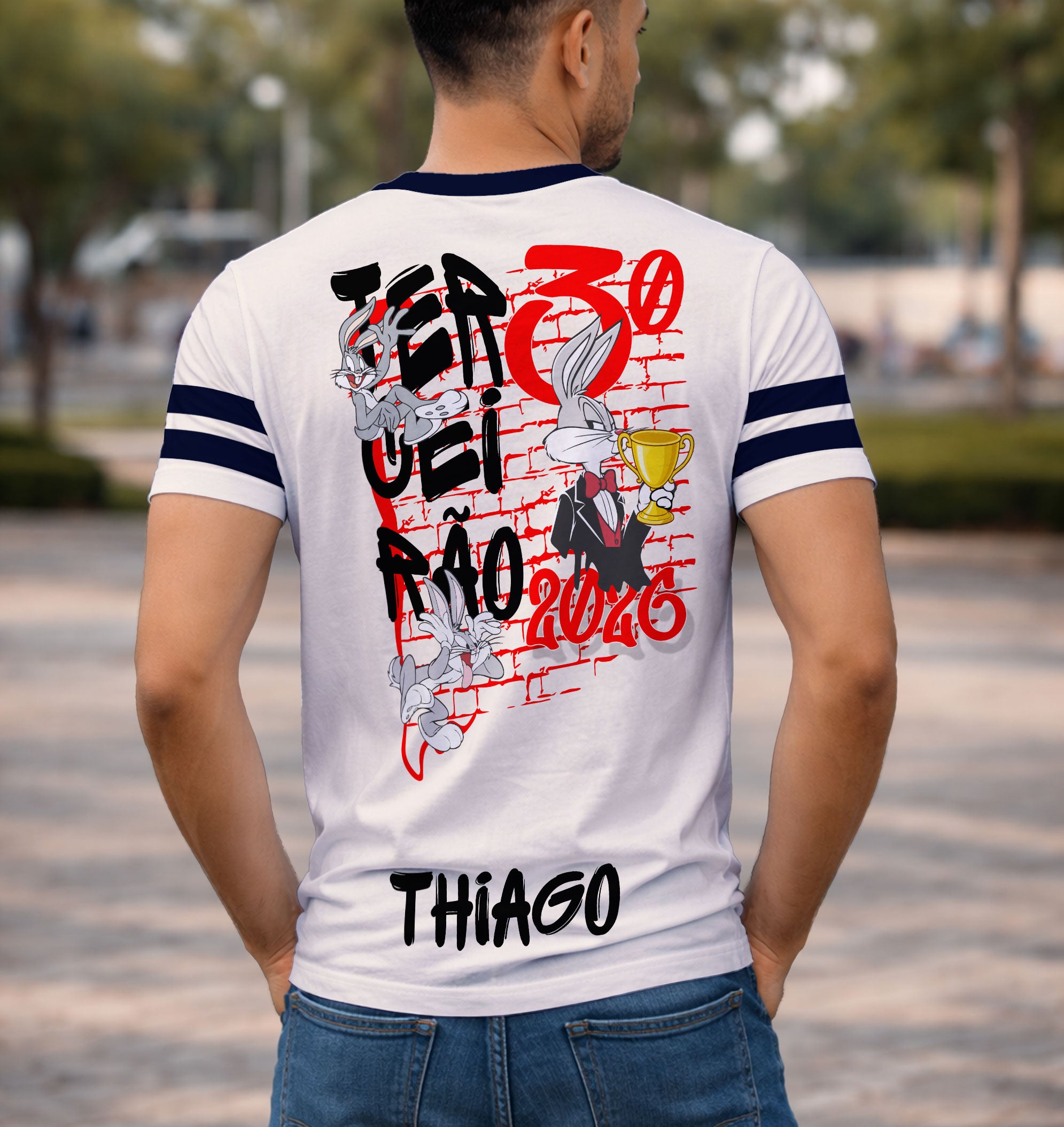 Arte vetor estampa camisa terceirão pernalonga