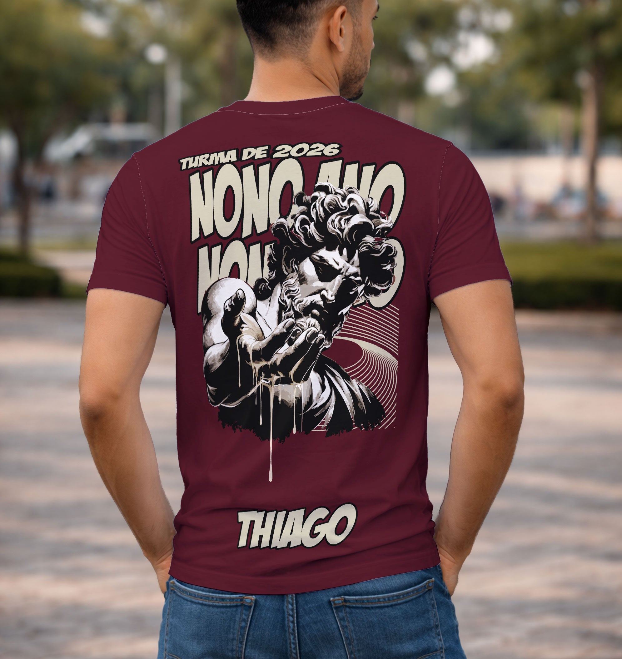arte digital vetor estampa camisa nono ano estatua