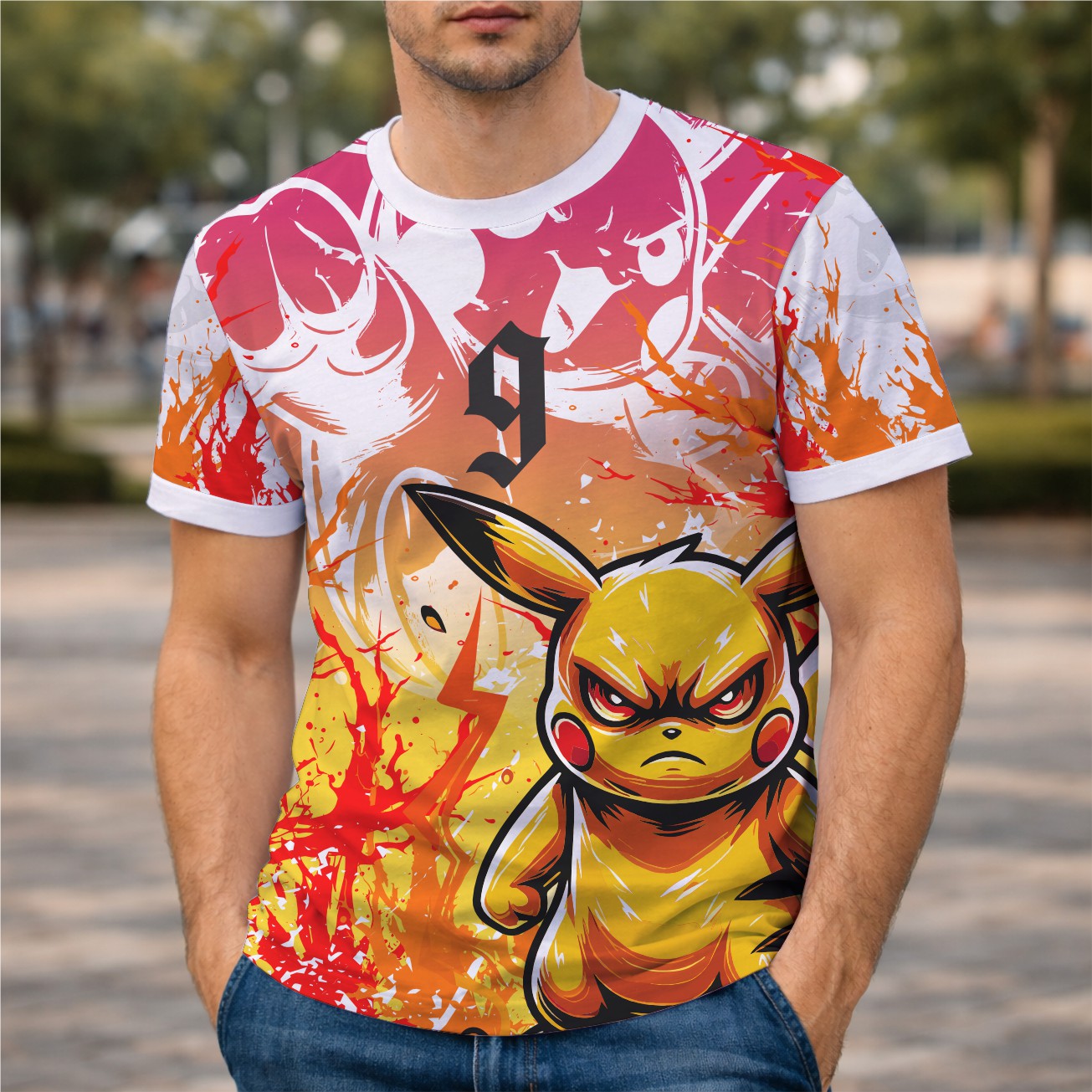 arte digital camisa estampa vetor pikachu pokemon