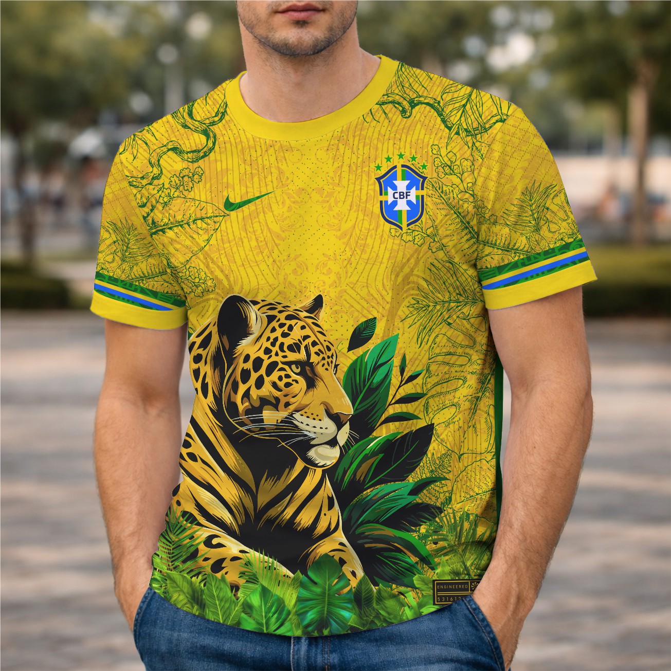 Arte Digital Camisa Seleção Brasileira Onça Copa 2026