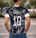 modelo costas usando camisa arte vetor cobra anaconda