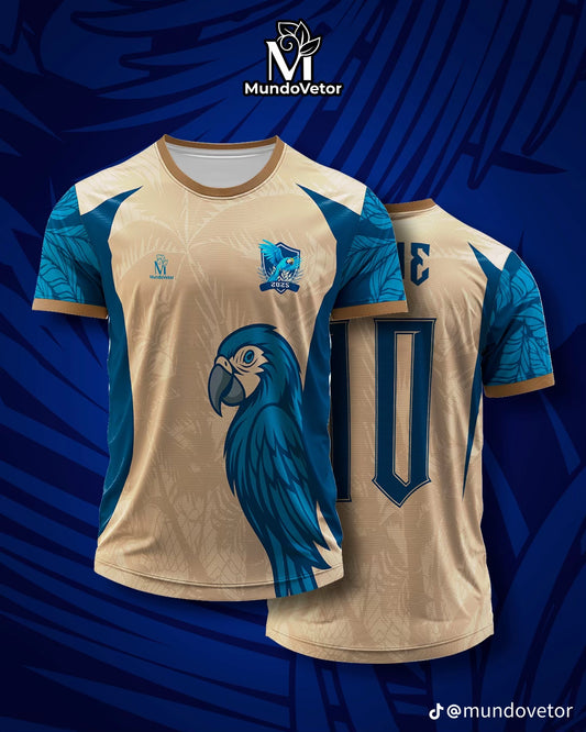 Arte Digital Camiseta Interclasse Arara Azul Mascote 2025